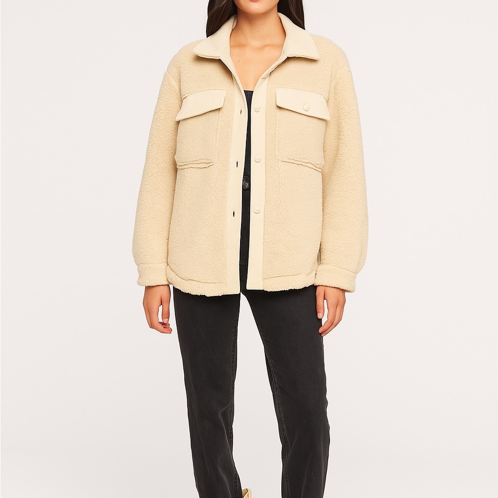 Thread & Supply Size Large Teddy Fleece Shacket Jacket New With Tags